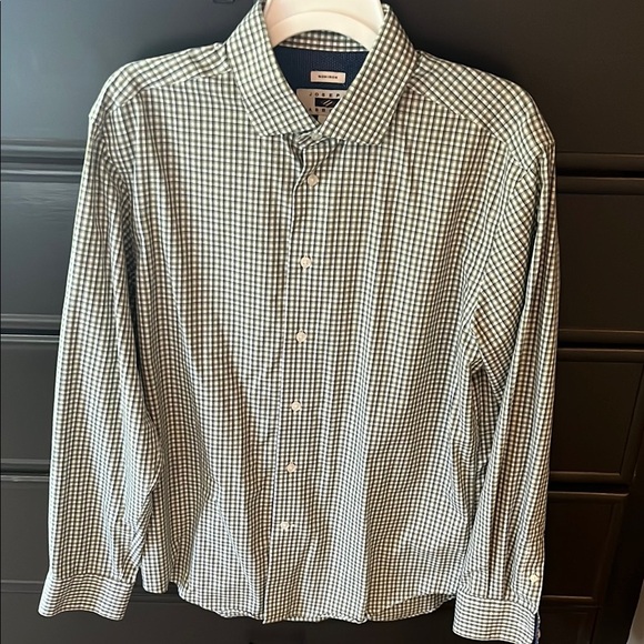Joseph Abboud Green Checkered Button Down Shirt - Picture 1 of 4